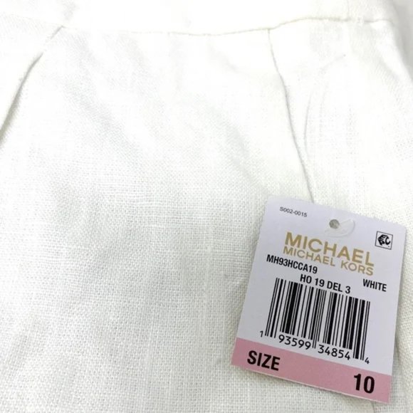 💖MEGA SALE💖MICHAEL Kors Linen Pleated Chino Shorts Women's White MH93HCCA19 - Picture 6 of 6